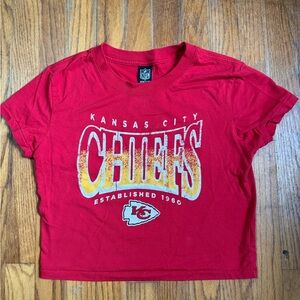 NFL  Red and Gold Kansas City Chiefs Cropped Tee